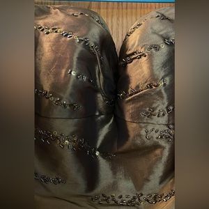 Olive Green Gown Beading